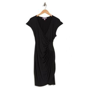 NWOT Love By Design Women's Delaney Cap Sleeve Ruched Midi Dress, Size M, Blk